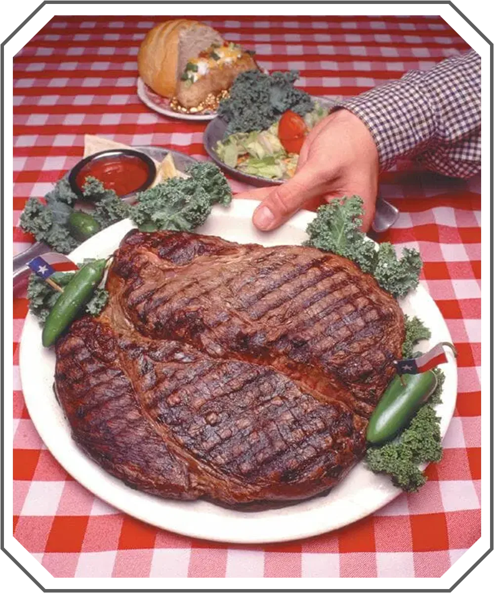 The Big Texan 72oz steak dinner