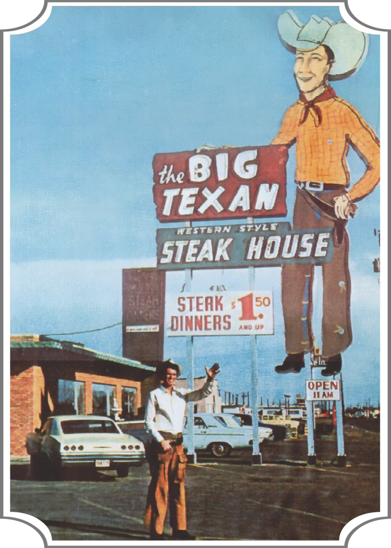 Historic Route 66 Big Texan Steak House sign
